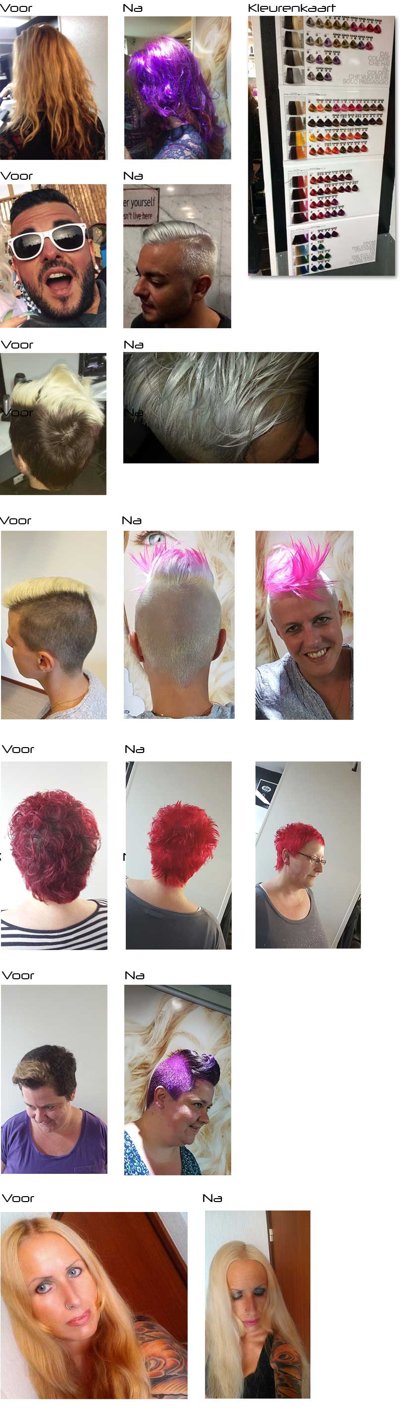 bleach and color voor na